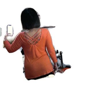 Women’s Orange Casual Arizona Jeans Large Shirt